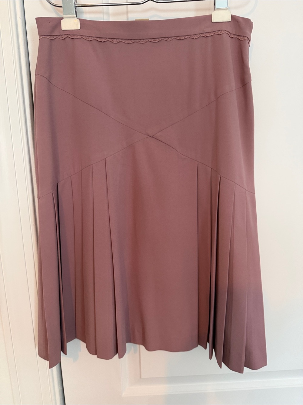 elevenses Dusty Rose Pleated A-Line Skirt
